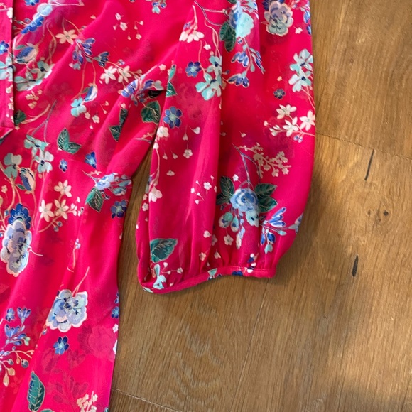 Calvin Klein Floral Overlay Faux Wrap Dress - please read description - Picture 3 of 8